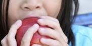 healthy girl Girl eating an apple