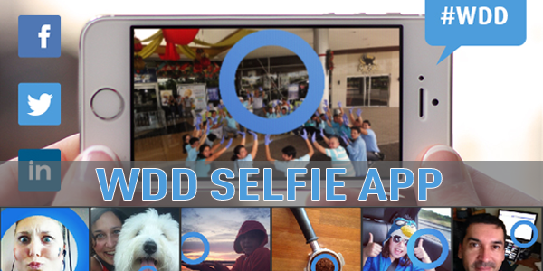 blue circle World Diabetes Day selfie app