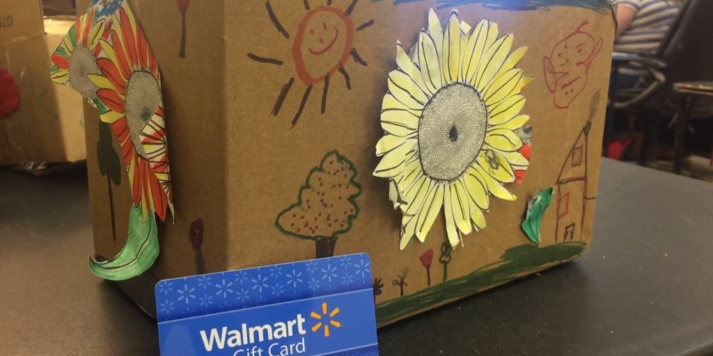 test strips contest Decorated box with a Walmart gift card prize