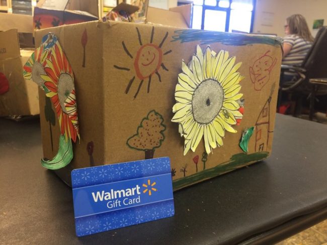 test strips contest Decorated box with a Walmart gift card prize