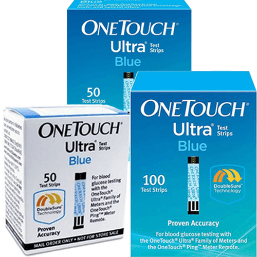 OneTouch Ultra 100ct and 50ct diabetic test strips