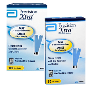 Precision Xtra 100ct and 50ct diabetic test strips