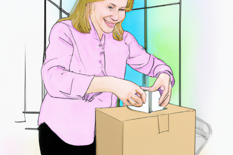 Woman putting her test strips into a box to send to Test Strip Search!