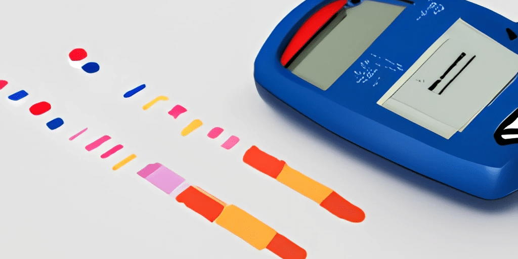 Glucometer and Test Strips Diabetic glucose monitor with corresponding diabetic test strips