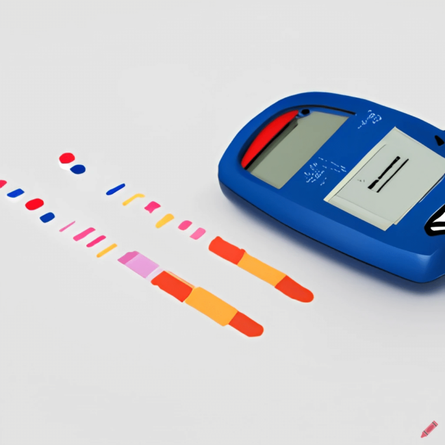 Glucometer and Test Strips Diabetic glucose monitor with corresponding diabetic test strips